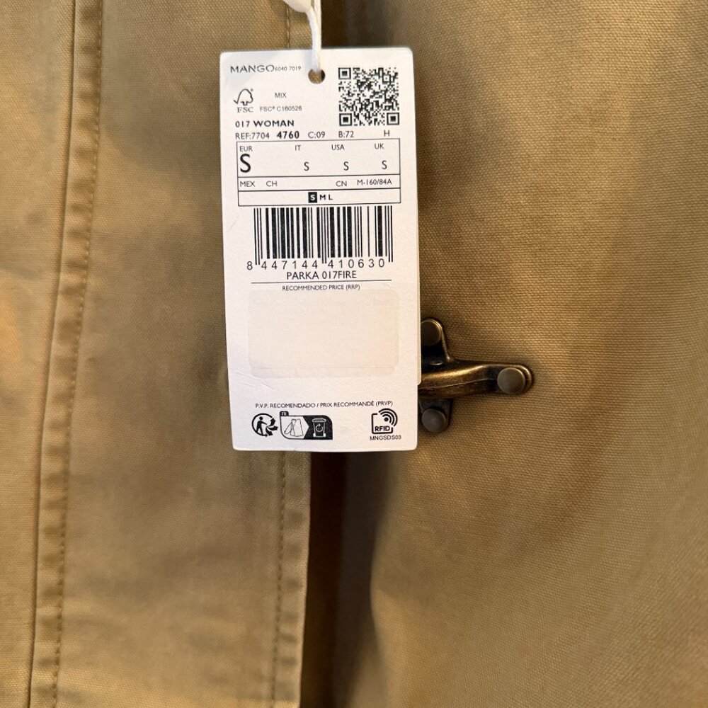 Oversized barn jacket with contrasting collar - Picture 4 of 6